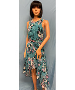 TAYLOR Jade with Pink Flowers Sleeveless Scarf Dress 8 NWT - $1,501.54 MXN