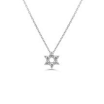 0.33CT Moissanite Diamant Étoile de David Pendentif Collier 14K Plaqué or Blanc - £74.89 GBP
