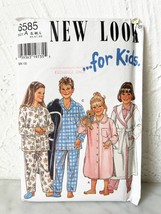 Simplicity New Look Kids Robe Nightgown Pajamas Sewing Pattern #6585 S-M-L Uncut - £7.42 GBP