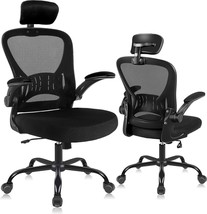 Office Chair Ergonomic Desk Chair Comfort Adjustable Height With, Black, 1Pack - £116.60 GBP