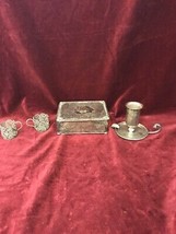 Vintage Silver Plated 4 Pc Box Apollo Cambridge Candle Holder Mhb Cups Misc. - $41.57