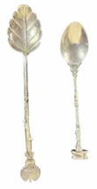 Antique Set of 900 Silver Bamboo Stem Flower Tea Hat Demitasse Sugar Tea... - £39.57 GBP