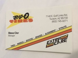 Big O Tires Extra Care Vintage Business Card Tucson Arizona BC2 - £3.12 GBP
