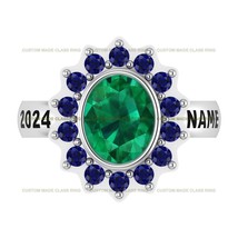 Custom Oval Halo Class Ring Graduation Gift Incandescence Identity Collection - £96.92 GBP