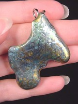 (TP-162) Weird Rare Titanium Polymorph Blue Gold Green Rainbow Pendant Jewelry - £59.03 GBP