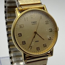 Timex Gold Tone Stainless Steel Round Classic Analog Watch Working New Battery - $43.65