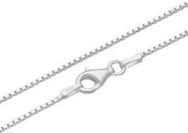 Italian Box Chain Sterling Silver 1mm minimalist Necklace 18&#39;&#39;, 20&#39;&#39;, 22&quot; - £14.35 GBP