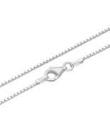 Italian Box Chain Sterling Silver 1mm minimalist Necklace 18&#39;&#39;, 20&#39;&#39;, 22&quot; - $341.37 MXN