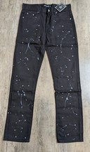Young Rich And Famous NWT Youth Size 18 Black Paint Splattered Straight Jeans AS - £9.22 GBP