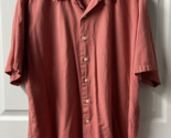Cutter &amp; Buck Short Sleeved Button Front Shirt Mens Size XL Rusty Red - $14.73