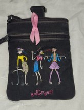 Marlo Sport Golfer Gurl Golf Accessories Bag Zipper Pouch Pink Cancer Ribbon - $8.99