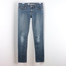 Bullhead Venice Women&#39;s Juniors 3 Long Low-Rise Skinny Denim Blue Jeans - £7.07 GBP