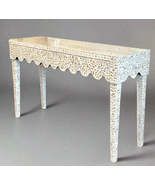 Mother of Pearl Inlay 2 Drawer Console - White Floral - $1,799.00
