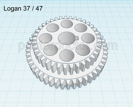 Logan 9&quot; 10&quot; 11 Lathe 37/47 Tooth Metric Transposing Nylon Gear 5/8 Bore... - $28.59