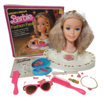 VINTAGE 1980 MATTEL GOLDEN DREAM BARBIE FASHION FACE MAKEUP BEAUTY CENTE... - £67.43 GBP