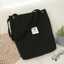 2023 Women Corduroy Shoulder Bags Reusable Cotton Cloth Handbags School Shopping - £10.32 GBP