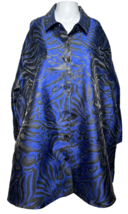 Caroline Rose Swing Jacket Women&#39;s 3X Blue Black Dressy Art to Wear Stylish Chic - £138.05 GBP
