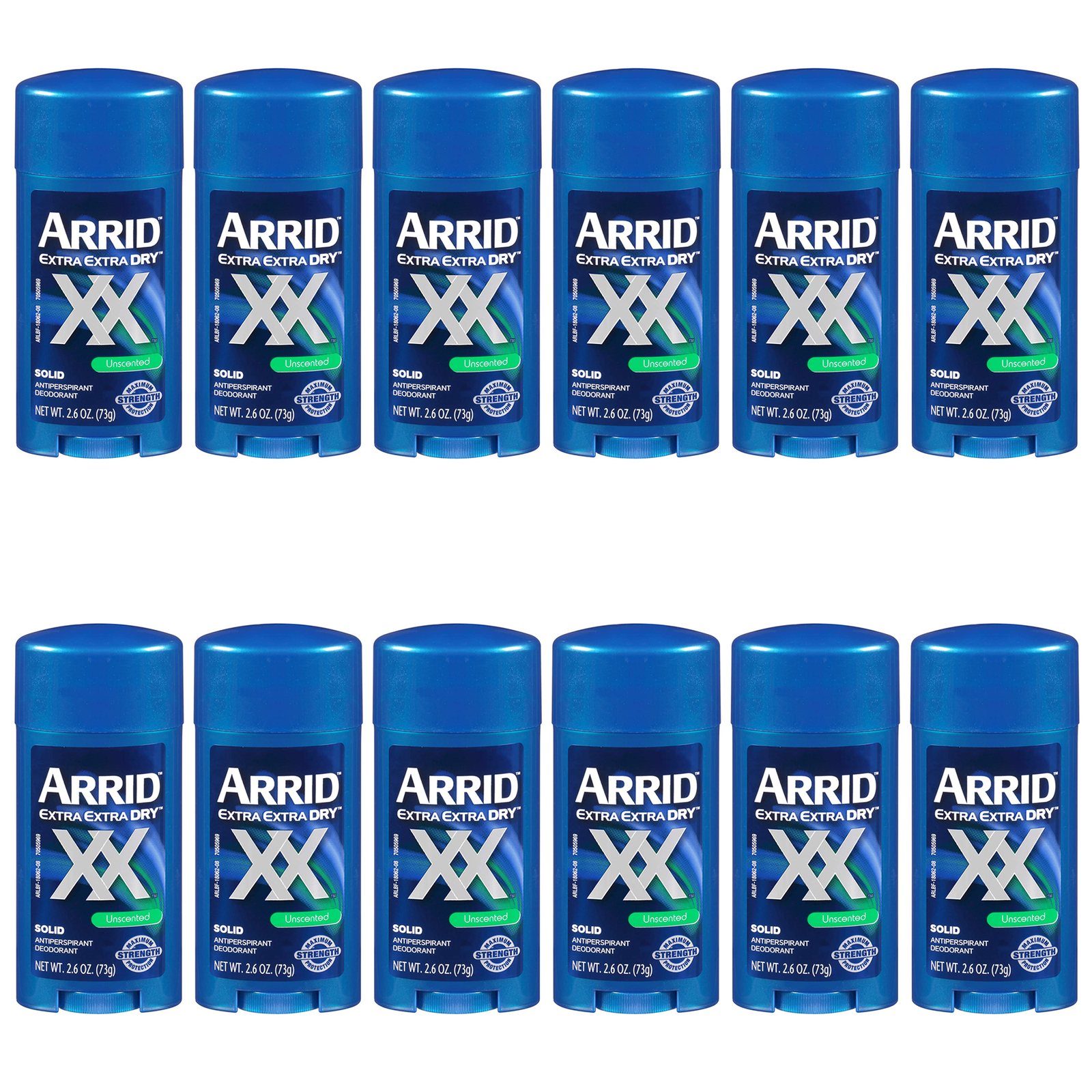 12-Arrid XX Extra Extra Dry Solid Antiperspirant Deodorant, Unscented, Blue 2.6 - £47.85 GBP