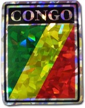 AES Wholesale Lot 6 Congo Republic Country Flag Reflective Decal Bumper ... - £6.96 GBP