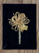 Black Suede Paper Present with Gold Braid and Bow Greeting Card - £9.59 GBP
