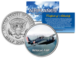WILDCAT F4F * Airplane Series * JFK Kennedy Half Dollar Colorized US Coin - £6.70 GBP