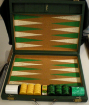Crisloid Melon Green &amp; Butterscotch Yellow Bakelite Checkers Vtg Backgammon Set - £439.55 GBP