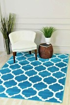 Rugs Area Rugs 8X10 Rug Carpets Modern Large Living Room Turquoise Blue 5X7 Rugs - £77.40 GBP+