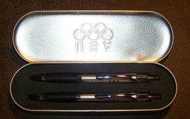 PAIR MATCHED BALLPOINT UNITED STATES OLYMPIC PEN IN CASE - $5.93
