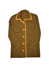 Vintage 70s Jacket Womens S Mustard Yellow Wool Trim 49er Mid Length Trad - £30.29 GBP