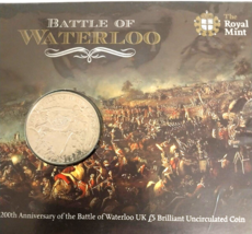 Royal Mint Battle Of Waterloo 200th Anniversary 2014 £5 Coin BUNC - $57.25