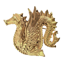 MMA Dragon brooch pin pendant Scythian Ketos Sea Serpent gold tone vintage 1970s - £46.64 GBP