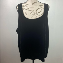 J Crew Velvet Tank Top Womens 20 Black Sleeveless Lined Keyhole Button J4925 - £10.07 GBP