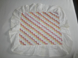 Woven Embroidered Pillow Cover - 13&quot; X 15&quot; + 3 1/2&quot; Wide Ruffle - £7.39 GBP