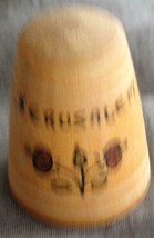 Vintage Collectible Wooden Thimble - Jerusalem - Vgc - Beautiful Collectible - £12.96 GBP