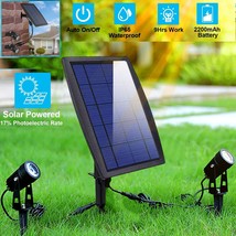 Waterproof Ip65 Led Dual Twin Solar Spot Lights Garden Landscape Pathway Lamp - £48.76 GBP