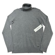 Calvin Klein Sweater Womens M Gray Ribbed Turtleneck Stretch Minimalist ... - $646.84 MXN