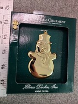 Gloria Duchin, Inc 24 Karat Goldtone Snowman Ornament 3” With Angel Pin - £4.97 GBP