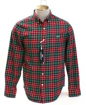 Vineyard Vines Red &amp; Green Plaid Flannel Button Front Long Sleeve Shirt Men&#39;s - £78.65 GBP