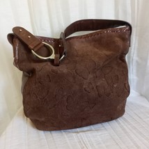 Mario Hernandez Butterfly Shoulder Bag Brown Leather Suede Mariposa Large Hobo - $157.69