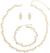Austrian Crystal Rhinestone Choker Necklace Dangle Earring Link Bracelet Jewelry - £33.15 GBP