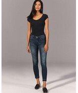 Abercrombie Fitch Mid Rise Super Skinny Ankle Jean Dark Wash Let Down He... - €30,14 EUR
