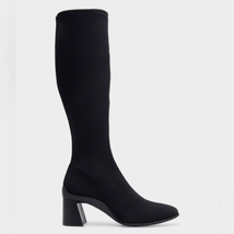 Aerosoles Stretch Knee High Sculpted Heel Boot Stretch Fabric, Black Sz ... - $83.22