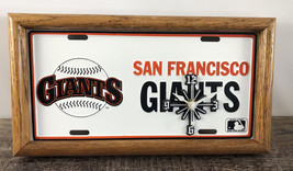 Vintage San Francisco Giants License Plate Clock White SF - 13&quot; x 7&quot; - $29.69