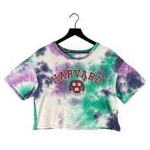 Harvard Crop Shirt Womens University Short Sleeve Tee Tie Dye Graphic 2XL XXL - £9.19 GBP