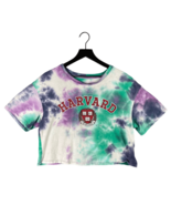 Harvard Crop Shirt Womens University Short Sleeve Tee Tie Dye Graphic 2X... - £9.19 GBP