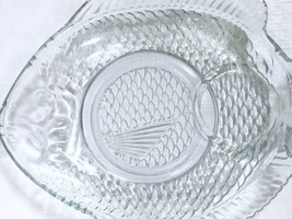 Pressed Clear Glass 8&quot; Fish Shaped Canape Appetizer Plate w/ 1-3/4&quot; Seat... - $12.73