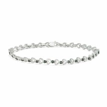0.25Ct Simulated Diamond 14k White Gold Plated Heart Tennis Bracelet 7&quot; inch - £73.63 GBP