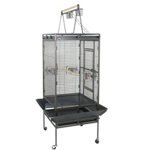 Iron Parrot Finch Bird Cage Play Top Pet Supplies W/Perch Stand - £198.45 GBP