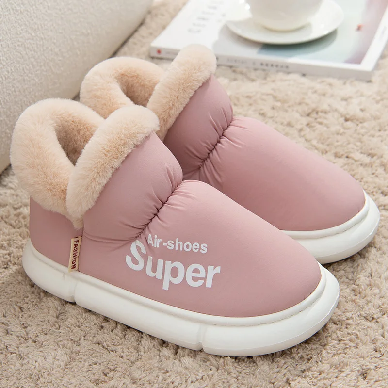 2024 Winter Man Boots Slippers Family New Home Cotton Shoes Couple Non-Slip Woma - £149.54 GBP