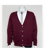 Vintage Viyella Merino Wool Sweater Mens L Oxblood Burgundy Grandpa Card... - €49,48 EUR